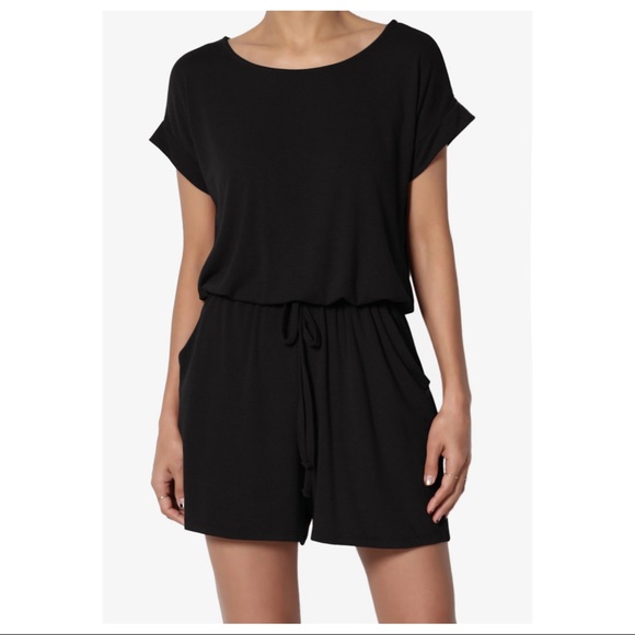 #03 Black soft chic romper jumpsuit - Picture 2 of 7
